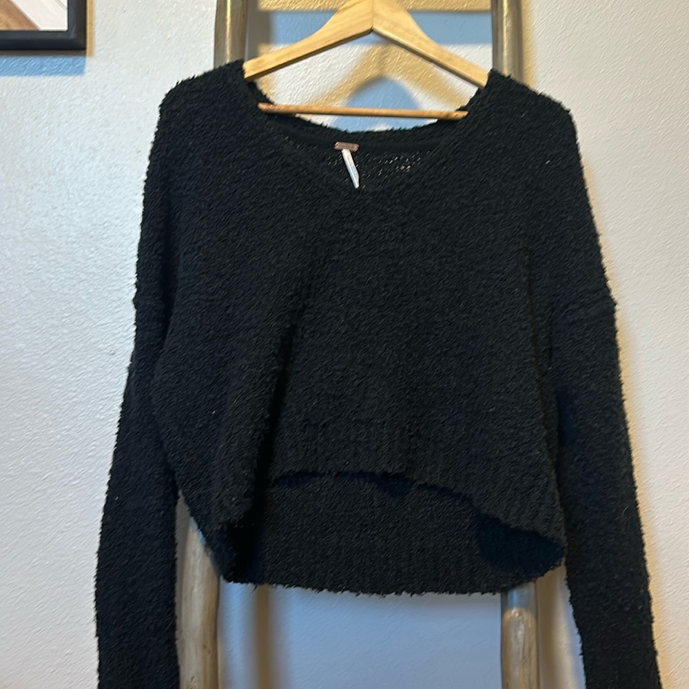 Free People Women’s Crop Boucle Crop Sweater